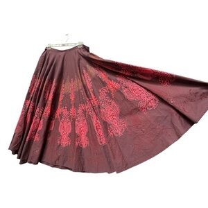 Coldwater Creek Boho Full Midi Skirt size 18W 1X 2X Cotton A-line - FLAWS